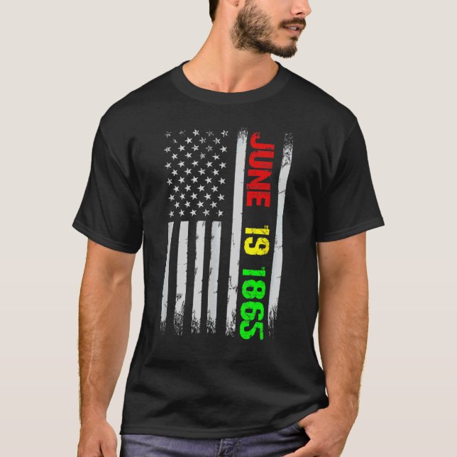 T-shirt Juneteenth Flag June 19 1865 Black History Junetee (Devant)