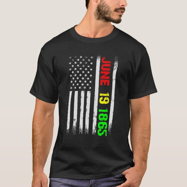 T-shirt Juneteenth Flag June 19 1865 Black History Junetee (Devant)