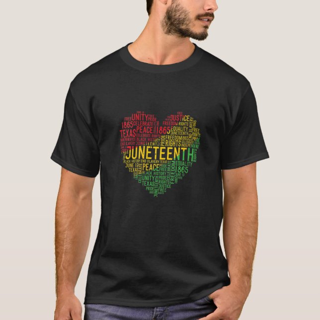 T-shirt Juneteenth Heart Black History Afro American Afric (Devant)
