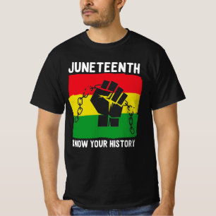T-shirt Juneteenth Know Your History Fist Chain Design