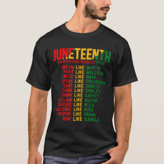 T-shirt Juneteenth Leaders Hommes Femmes Inconditionnellem