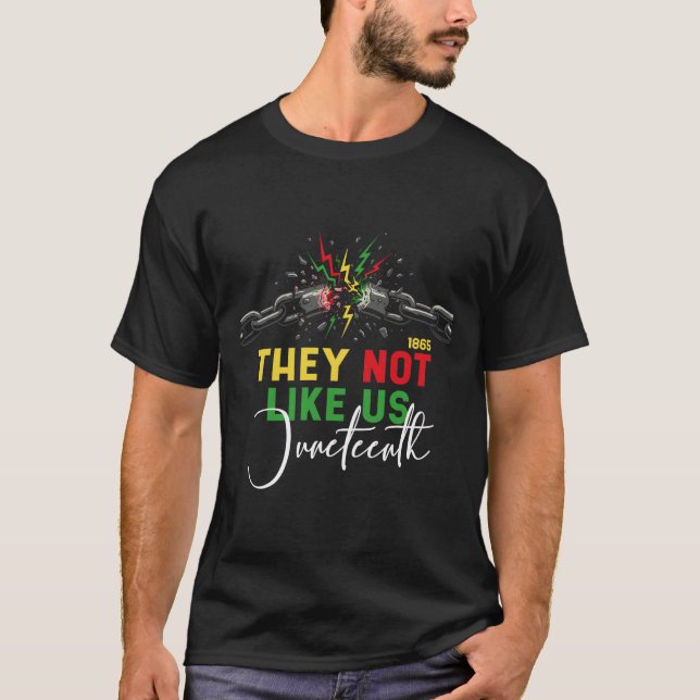 T-shirt Juneteenth noir Ils ne nous aiment pas Liberté Cha (Devant)
