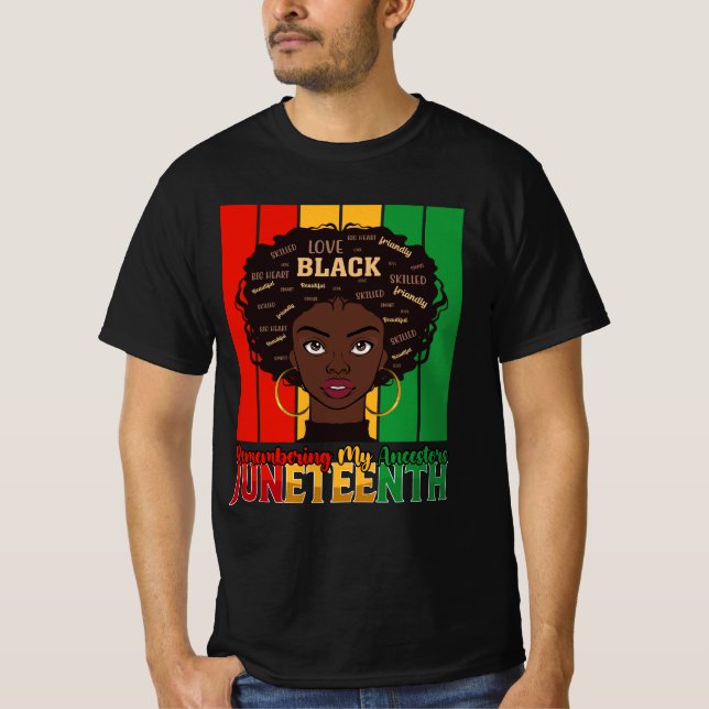 T-shirt Juneteenth Se souvenir de mes ancêtres Fille Mélan (Devant)