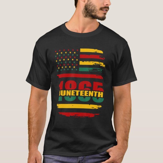 T-shirt Juneteenth Us Flag Free Ish Since (Devant)
