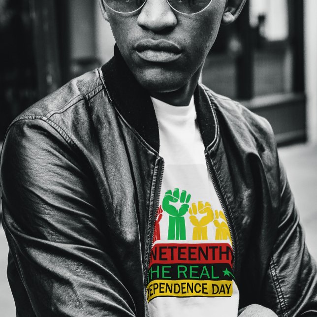 T-shirt Juneteenth Word Art Couleurs Panafricaines (Créateur téléchargé)