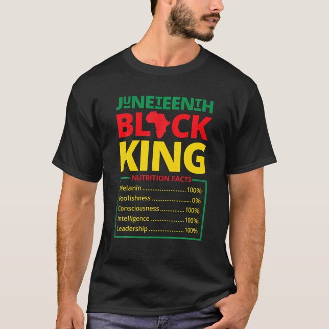 T-shirt Junetten Black King Melanin Papa Fête des pères Ho (Devant)