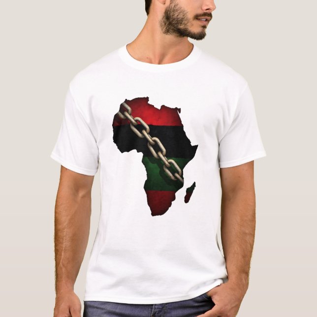 T-shirt Junetten chaîne brisée formant la forme d'Afri (Devant)