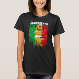 T-shirt Junetten Femmes Black Girl Black Queen Histoire Po