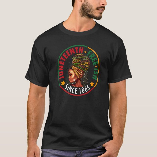 T-shirt Junetten Free Ish depuis 1865 Black Pride Junetee (Devant)