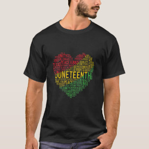 T-shirt Junetten Heart Black History Afro-American Afric