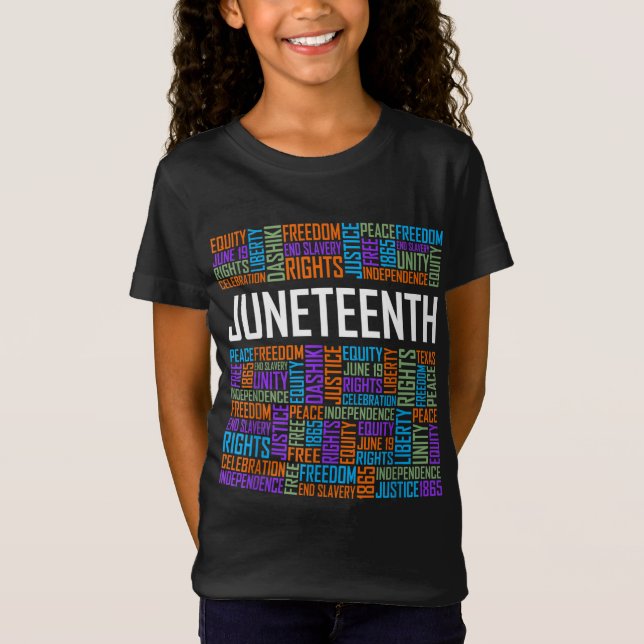 T-Shirt Junetten Mots Histoire Noire Afro-Américaine Afric (Devant)