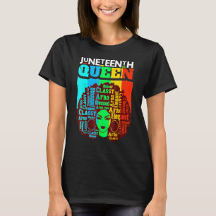 T-shirt Junetten Queen Afro Melanin Black Girl Magic Wom