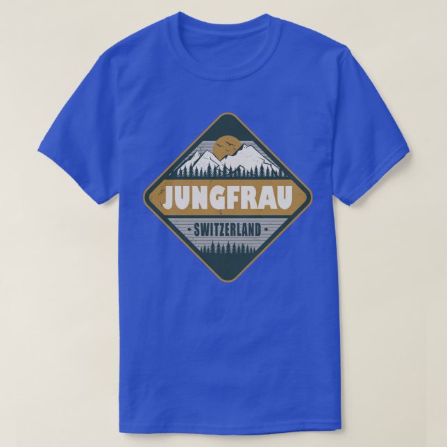 T-shirt Jungfrau Suisse Conception de Randonnées Vintages (Design devant)