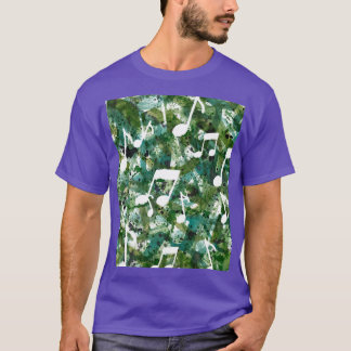 T-shirt Jungle Boogie Green Watercolor Music Note Silhouet