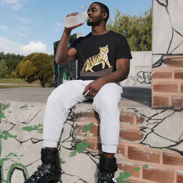 T-shirt Jungle Cat Majestic Walk Noir (Créateur téléchargé)