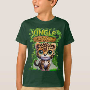 T-shirt Jungle Go Wild Leopard Kitty Chat Faune Animaux 🐆