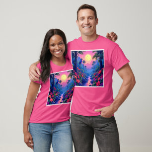 T-shirt Jungle Lune Blue Parrot Paradise
