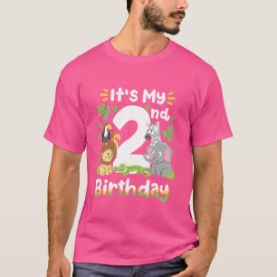 T-shirt Jungle Safari 2ème anniversaire Zoo Animal Deux an