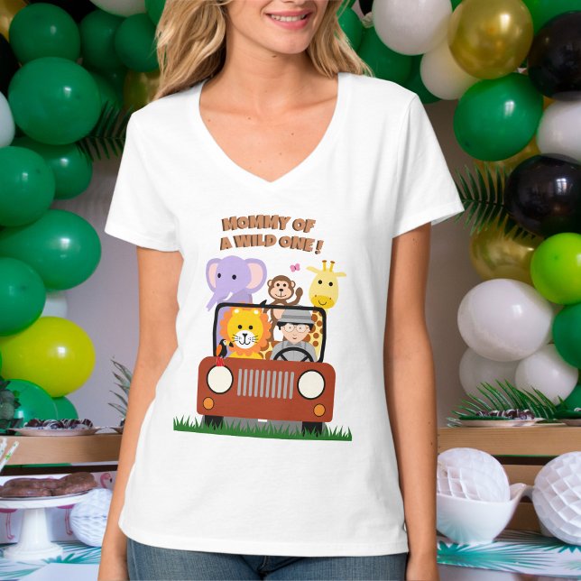 T-shirt Jungle Safari Wild One Zoo Baby shower animal (Créateur téléchargé)