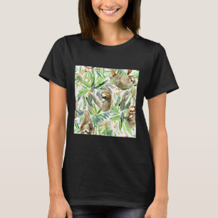 T-shirt Jungle Sloth Sur Vert