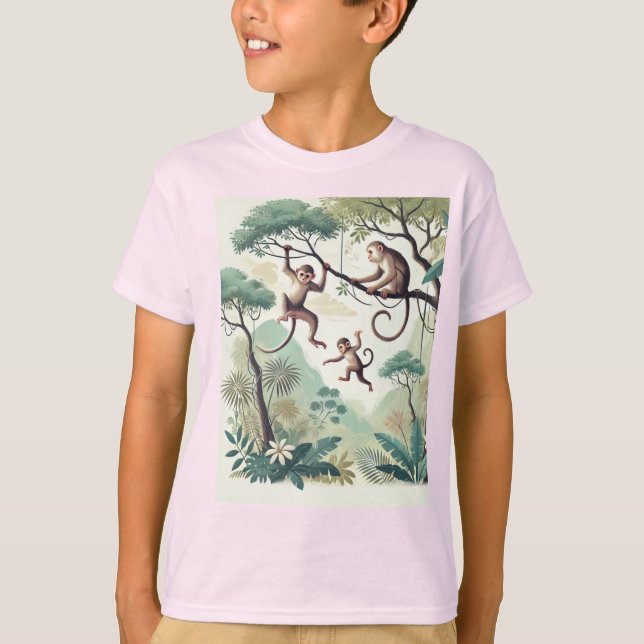 T-shirt Jungle Swing Monkey Tee - Fun, Wild & Stylish! (Devant)