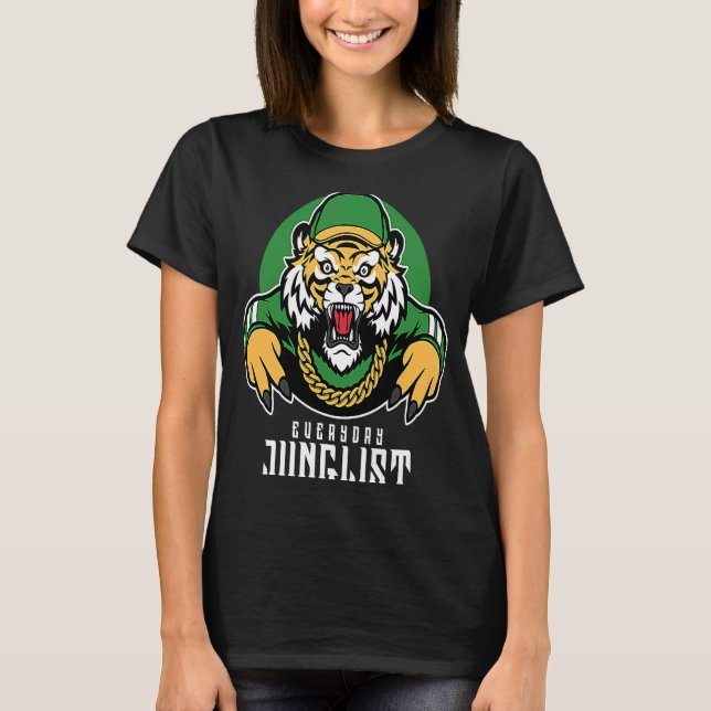 T-shirt Junglist Drum Et Basse EDM DnB Tiger (Devant)
