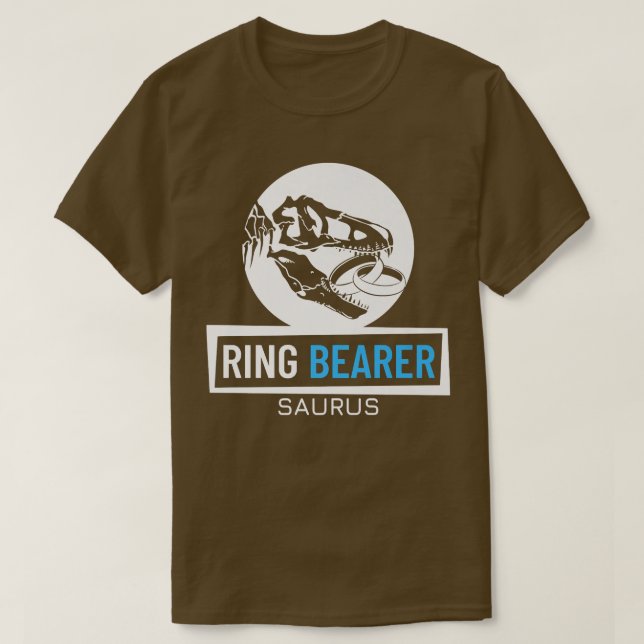 T-shirt Junior Ring Bearer Saurus Wedding Party Kids Ring  (Design devant)