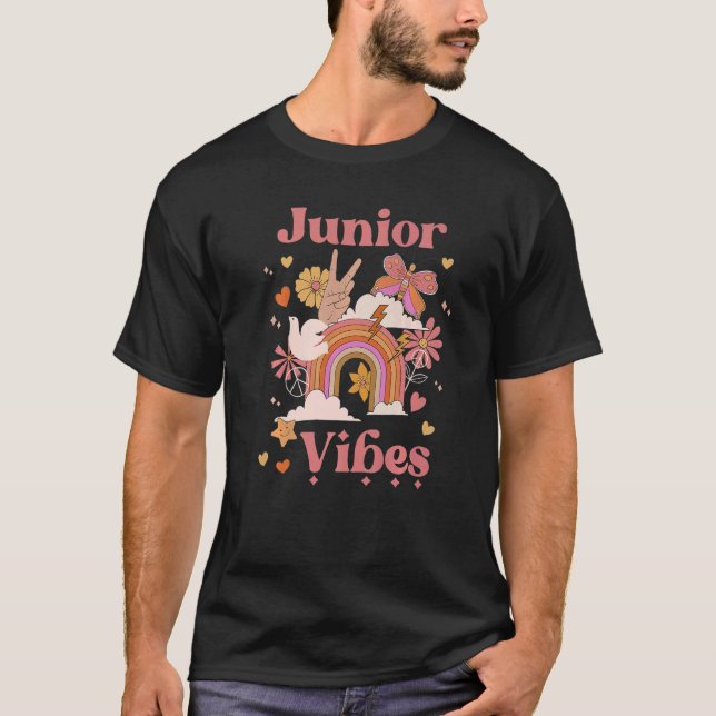 T-shirt Junior Vibes School Super Retro Boho Rainbow 11e (Devant)