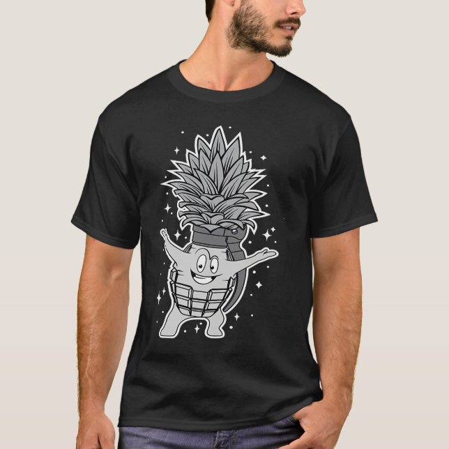 T-shirt Juniors Pineapple Grenade Mens  Hawaiian (Devant)