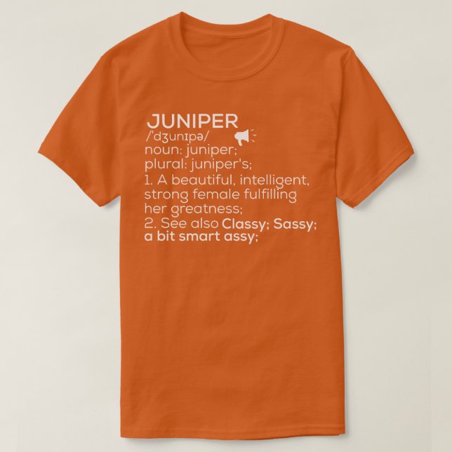 T-shirt Juniper Nom Juniper Définition Juniper Femme Nam (Design devant)