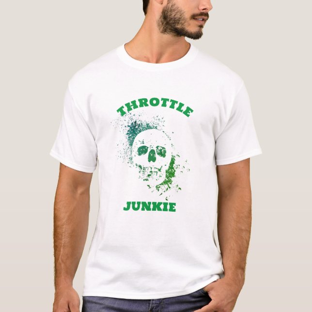 T-shirt Junkie de la commande de moto (Devant)