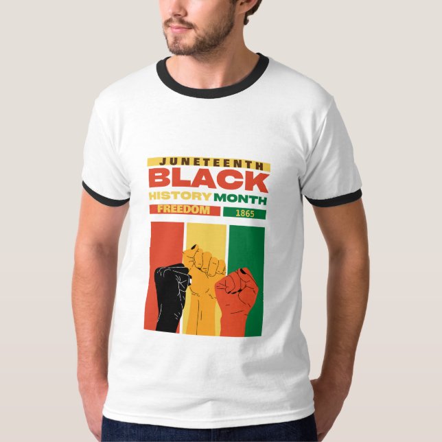 T-shirt junte african black freedom 1865 nom de l'histoire (Devant)