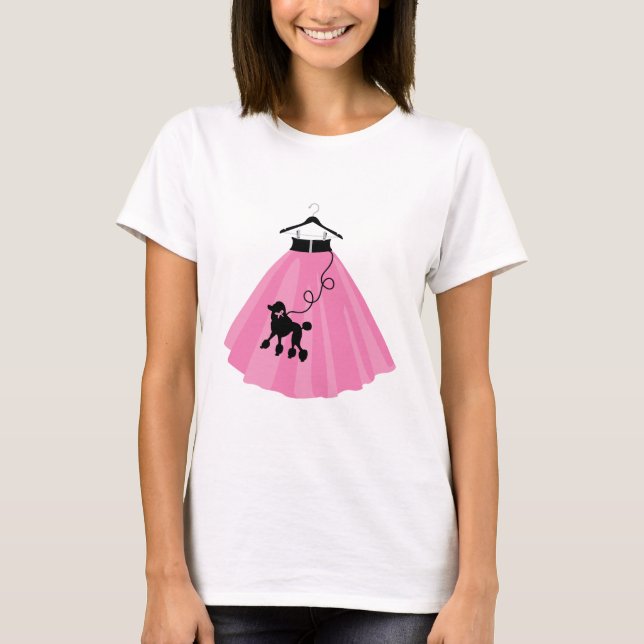 T-shirt Jupe de caniche rose (Devant)