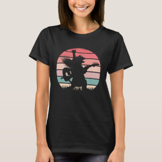 T-shirt Jupe de chat de guitare vintage rétro