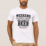 T-shirt Jupe de prévision de fin de semaine - 100% Chance<br><div class="desc">Week-end Prévision Barbecue Avec 100% de chance de boire un tee-shirt à bière pour les hommes qui mesurent les week-ends en bières et poitrine. Grill. Boisson. Recommencer. Brasserie amusante BBQ été bière. Le seul bulletin météo auquel vous pouvez faire confiance ! Ce tee sarcastique rempli de bière et d'humour de...</div>