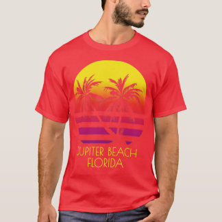 T-shirt Jupiter Beach Floride Palmiers tropicaux coucher d