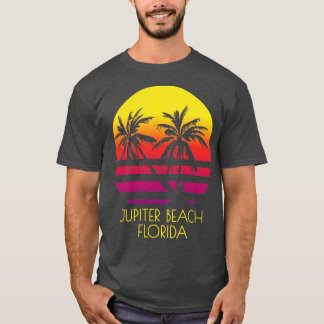 T-shirt Jupiter Beach Floride Palmiers tropicaux coucher d