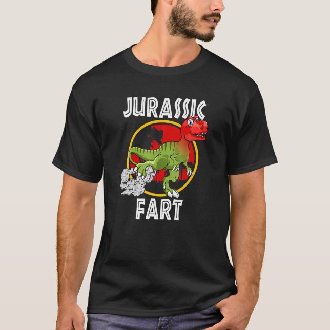 T-shirt Jurassic Fart - Funny Trex Farting (Devant)