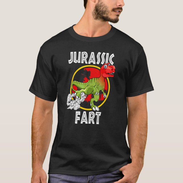 T-shirt Jurassic Fart Funny Trex Farting (Devant)