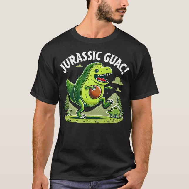 T-shirt Jurassic Guac Funny Dinosaur Avocado Design (Devant)