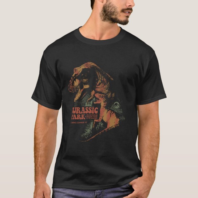 T-shirt Jurassic Park T Rex Drawn Movie Poster Été 93 (Devant)
