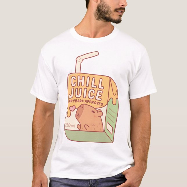 T-shirt Jus de friture amusant Capybara boîte de jus appro (Devant)