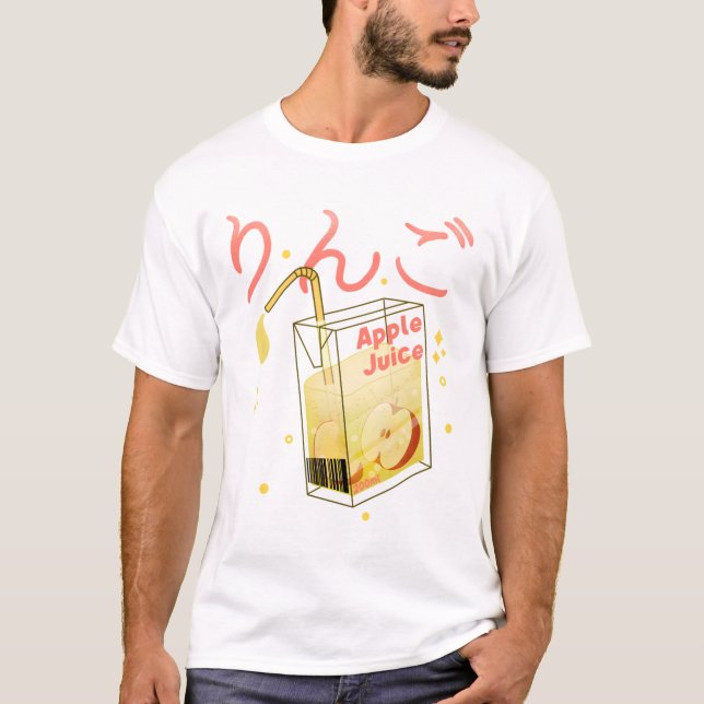 T-shirt Jus de pomme Kawaii (Devant)