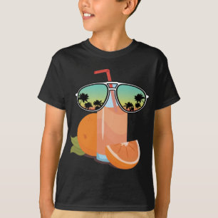 T-shirt Jus D'Orange Drôle Avec Lunettes De Soleil Design
