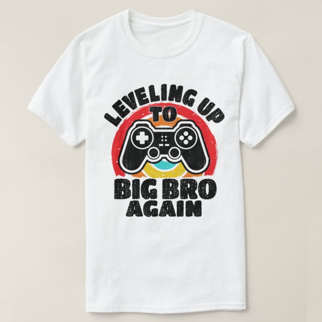 T-shirt Jusqu'À Big Bro Encore Vintage Gamer Big Bro (Design devant)