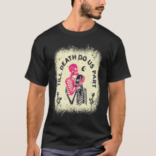 T-shirt Jusqu'à ce que la mort nous sépare Squelette Noir