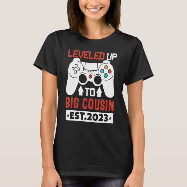 T-shirt Jusqu'À Gros Cousin 2023 Grossesse De Jeux Ann (Devant)