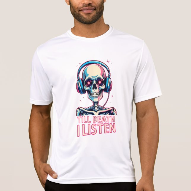 T-shirt Jusqu'à la mort, j'écoute - Skeleton Audiophile (Devant)