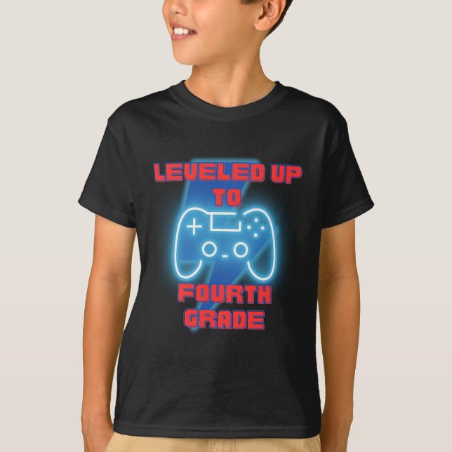 T-shirt Jusqu'à la quatrième année Gamer Retour à l'école (Devant)