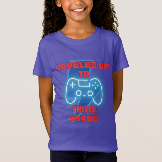 T-Shirt Jusqu'à la troisième année Gamer Retour à l'école (Devant)